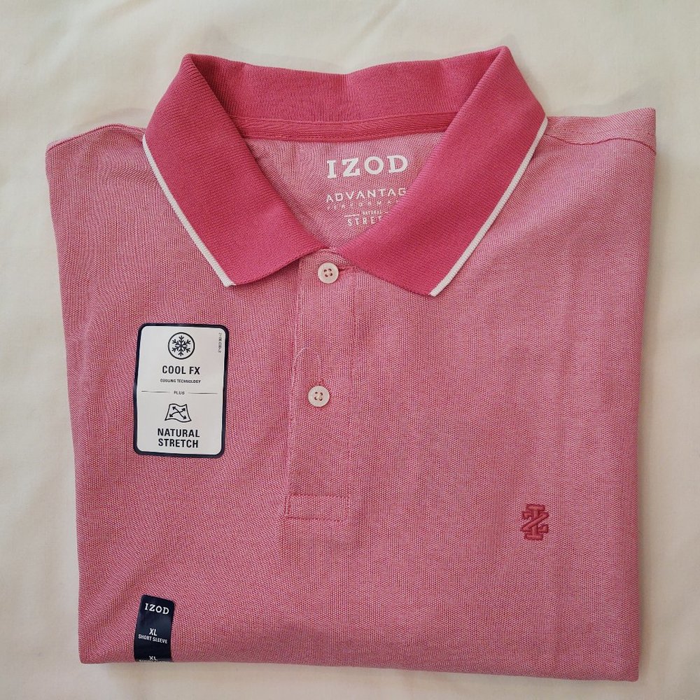 IZOD ADVANTAGE PERFORMANCE COOL FX MEN'S SHORT SLEEVE POLO SHIRT - SIZE XL